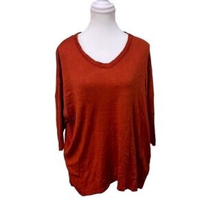 Falls Creek Orange Casual Minimalist‎ Light Weight Pullover Sweater Top Medium